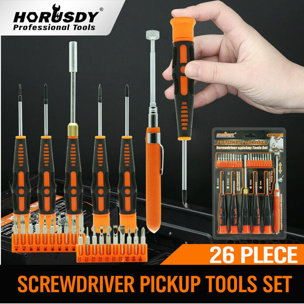 Horusdy 26Pc Precision Screwdriver Set Magnetic Pickup Hex Torx Philip Flat Bits Drive Screwdrivers & Nutdrivers