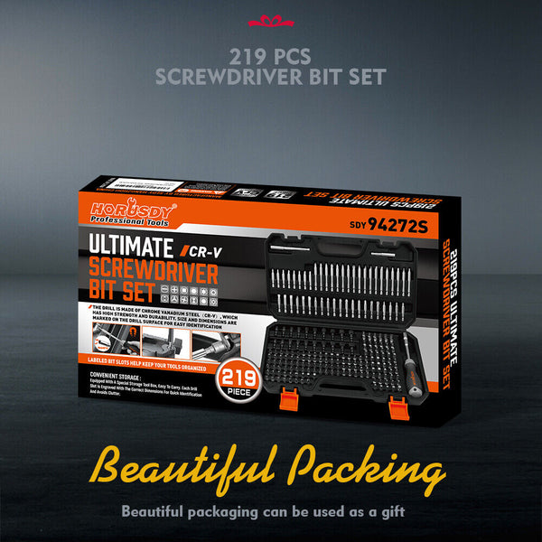 Sedy 219 Piece Combination Security Bit Set Screw Driver Tamper Proof Torx Box Screwdrivers