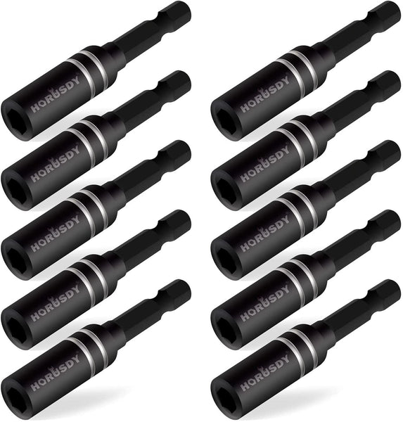 10Pc Magnetic Extension Socket Drill Bit Holder 1/4" Hex Screwdriver Nut Driver Drill Bits