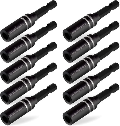 10Pc Magnetic Extension Socket Drill Bit Holder 1/4" Hex Screwdriver Nut Driver Drill Bits