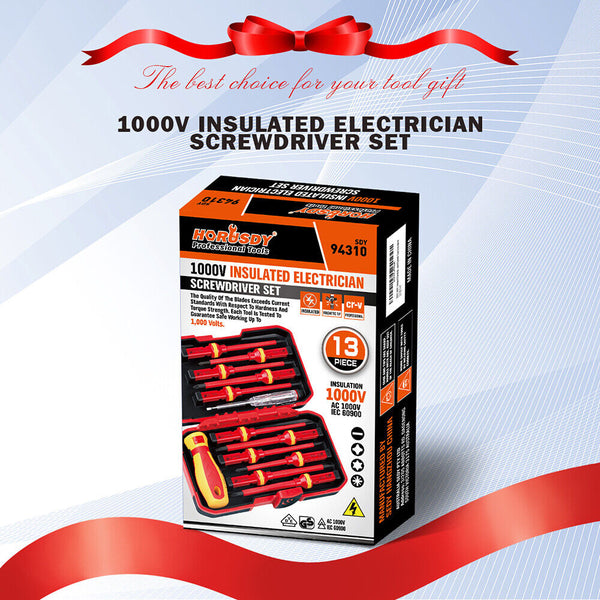Sedy 13Pcs 1000V Magnetic Insulated Electrician Screwdriver Set Vde Screwdrivers