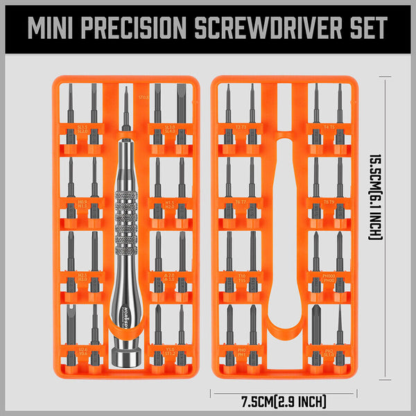 33 Pc Precision Screwdriver Set Bits Philip Flat Slotted Torx Hex Electronic Fix Screwdrivers & Nutdrivers