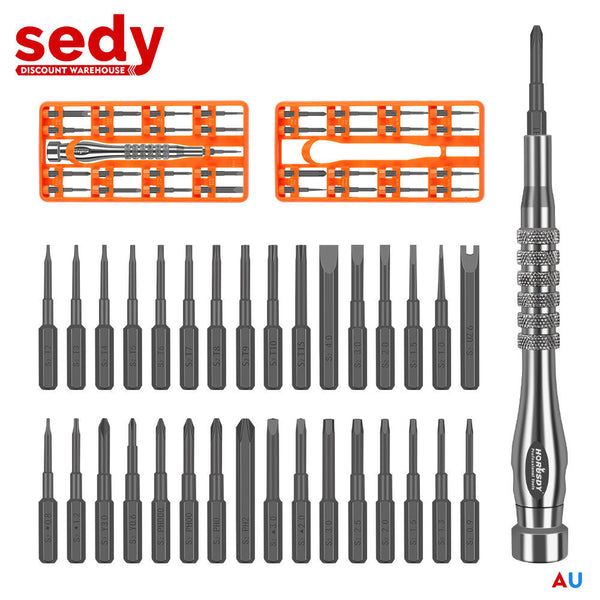 33 Pc Precision Screwdriver Set Bits Philip Flat Slotted Torx Hex Electronic Fix Screwdrivers & Nutdrivers
