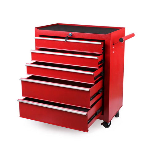 Horusdy+Sedy 5 Drawer Tool Storage Trolley Cart Heavy Duty Garage Cabinet Organizer With Lockable Wheels Tool Boxes
