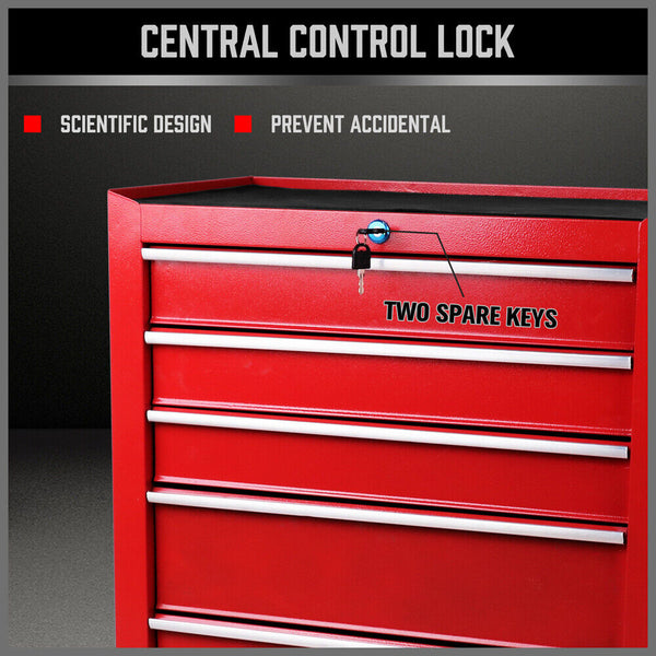 Tool Boxes Horusdy+Sedy 5 Drawer Tool Storage Trolley Cart Heavy Duty Garage Cabinet Organizer With Lockable Wheels