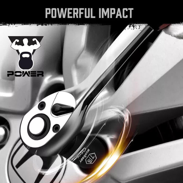 18Pc Deep Impact Socket Set Imperial / Sae Extension Flexible Adaptor 1/2" Drive Sockets & Socket Sets