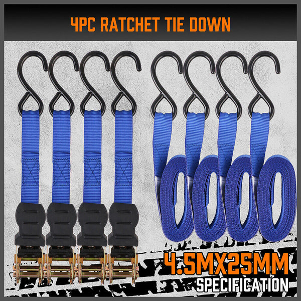 Sedy 10Pcs Ratchet Tie Down Straps 997Kg 4.5M Trucks Trailer Azstainless Steel Tie Downs & Straps