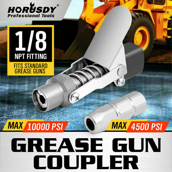 Grease Un Coupler Quick Release & Lock 1/8 Npt Rated 10000 Psi Storage Case Grease Guns