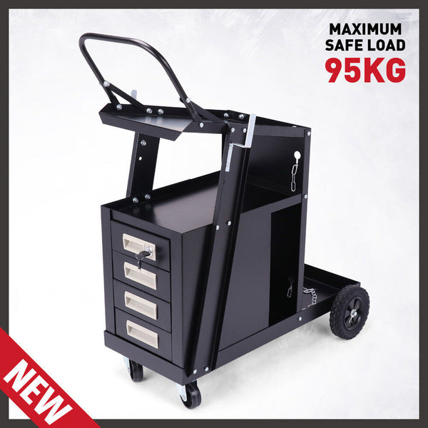 Sedy 4 Drawer Welding Cart Mig Welder Trolley Cabinet Tig Arc Mma Plasma Cutter Bench Other Welding Equipment