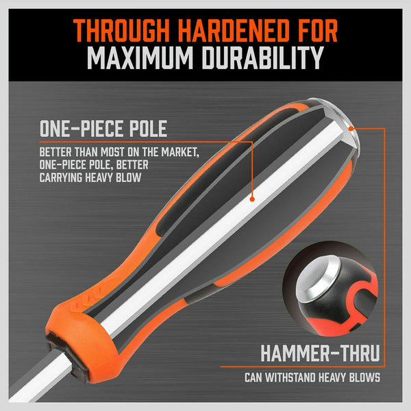 44 Piece Impact Screwdriver Set With Magnetic Bits High Torque Hex Keys And Rackawith Color Grip Screwdrivers