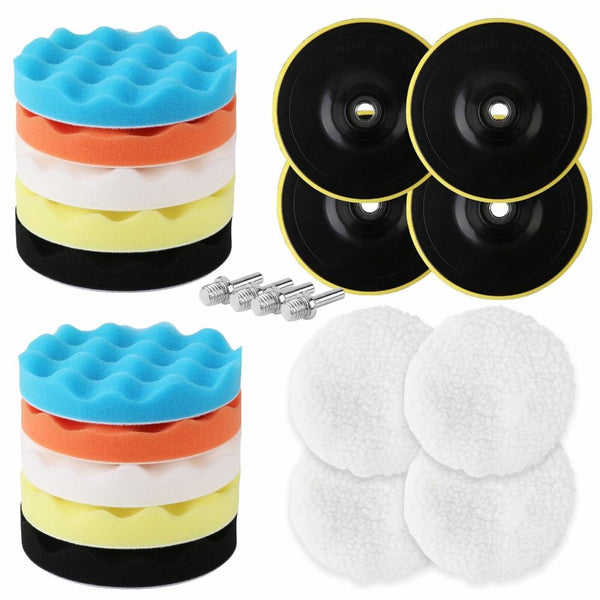 11Pcs 6" Buffing Waxing Polishing Pads Sponge Set For Car Polisher Drill Mitts Bonnets & Buffing Pads