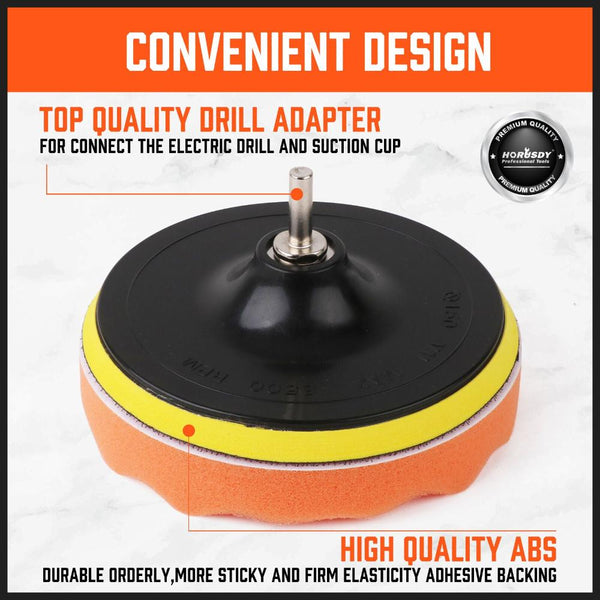 11Pcs 6" Buffing Waxing Polishing Pads Sponge Set For Car Polisher Drill Mitts Bonnets & Buffing Pads