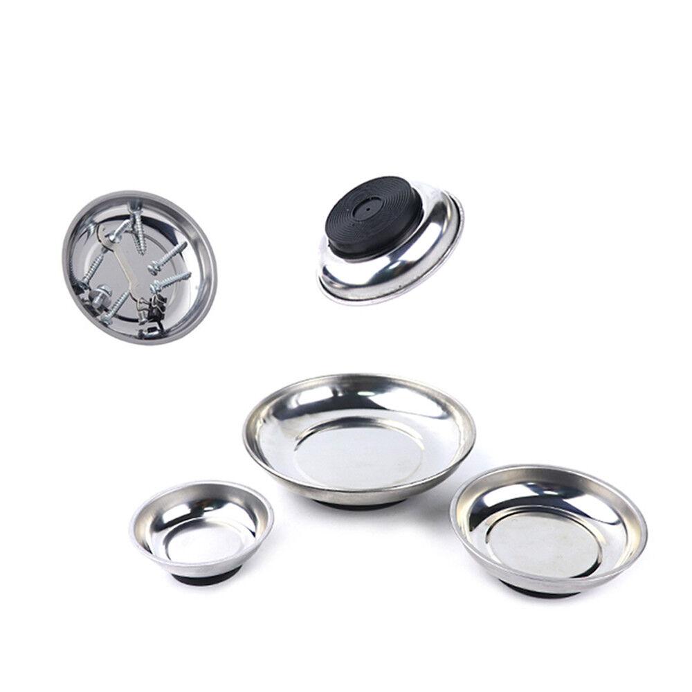 Sedy 5Pcs 4 1/4 Inch Magnetic Tray Stainless Steel Bowl Screws Nuts Bolts Collector Holder Other Tool Storage