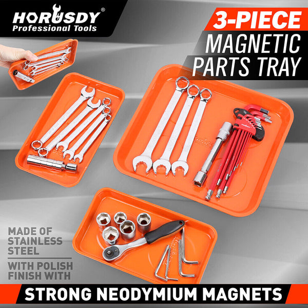 Horusdy 3Pcs Magnetic Parts Tray Set Small Tool Organization Non Slip Other Hand Tools