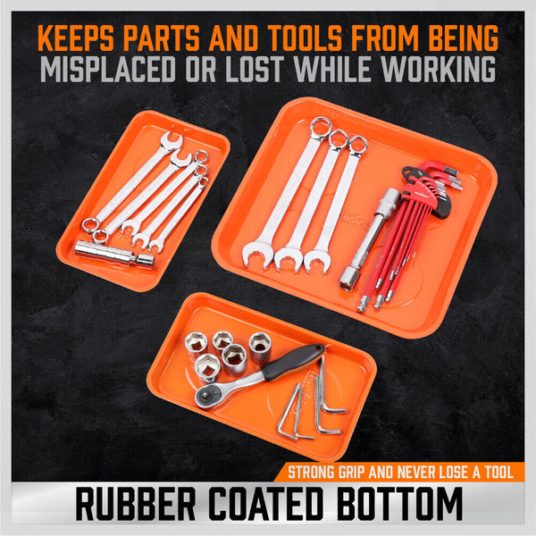 Horusdy 3Pcs Magnetic Parts Tray Set Small Tool Organization Non Slip Other Hand Tools