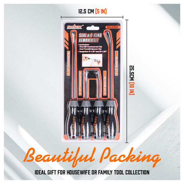 4Pc Seal & O Ring Removal Set Spoon Tip Removing Heavy Grip Handle Auto Tools Other Hand Tools