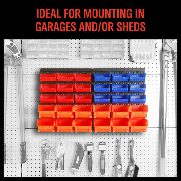 Sedy 30 Bins Tool Storage Wall Mounted Organiser Parts Garage Workshop Box Heavy Duty Other Tool Storage