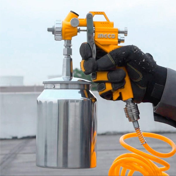 Ingco 5Pc Compessor Air Tool Set Paint Sprayer Blower Wash Tyre Inflating 5M Hose Air Compressors
