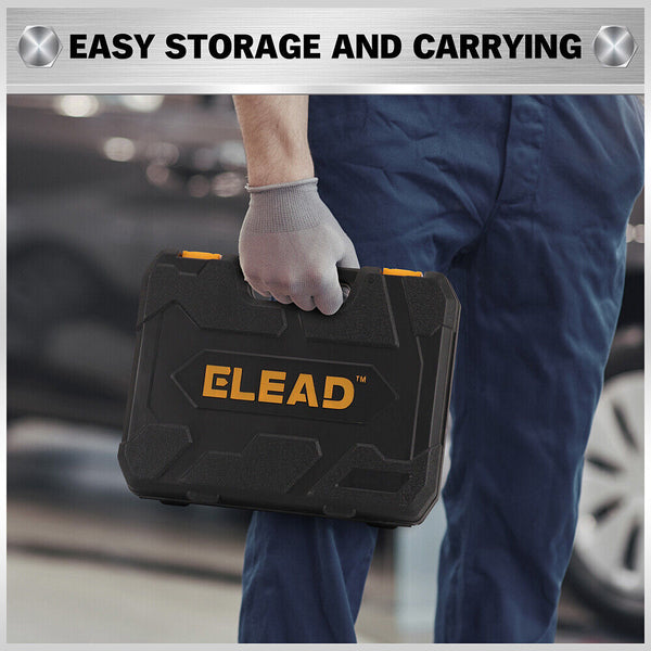 Elead 33Pcs Ratchet Wrench Set Sae Metric Phillips Slotted Bits Adapter Other Auto Tools & Supplies
