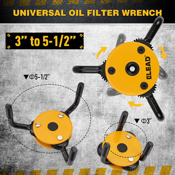 Elead 3" To 5 1/2" Oil Filter Wrench Set Removal Tool Automotive Use Other Auto Tools & Supplies