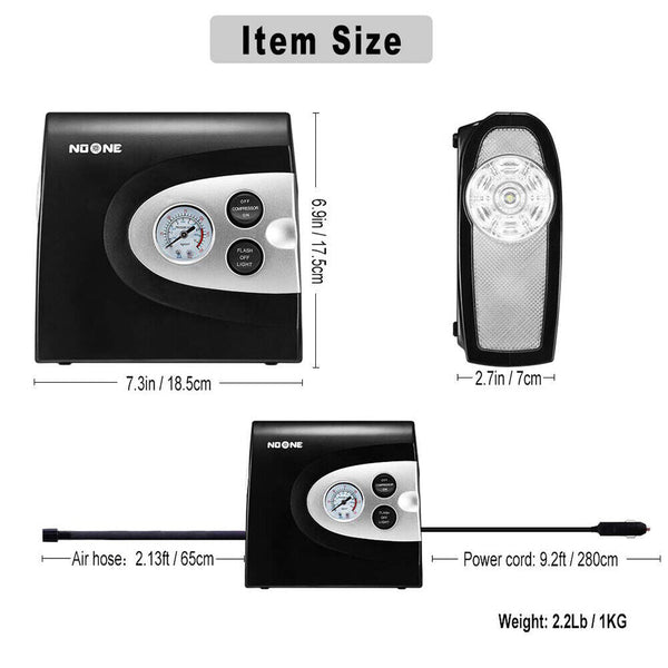 Sedy Noone 3 In 1 Air Compressor Tire Inflator 12V Portable Car Pump Air Compressors