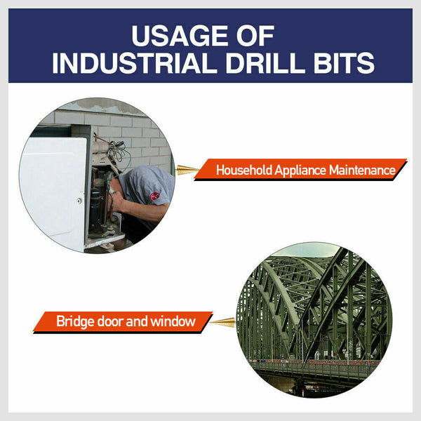 Drill Bits Horusdy 3Pcs Steel Step Cone Set Drill Titanium Bit Hole Cutter 4 12/20/32Mm Pouch
