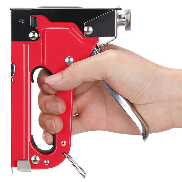 Heavy Duty Staple Gun Set 2In1 Stapler + 1500Pc Staples Tacker Hand Fastener Tool Staplers