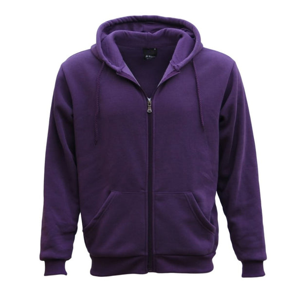 Adult Unisex Zip Plain Fleece Hoodie Hooded Jacket Mens Sweatshirt Jumper Xs 8Xl Purple 2Xl Coats Jackets & Vests