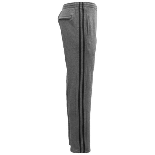 Men's Fleece Casual Sports Track W Zip Pocket Striped Sweat Trousers 6Xl Dark Grey 2Xl Pants