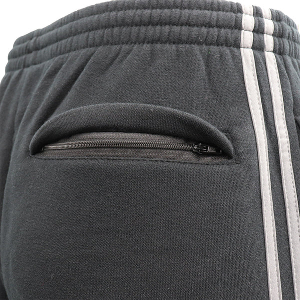 Men's Fleece Casual Sports Track W Zip Pocket Striped Sweat Trousers 6Xl Navy 2Xl Pants