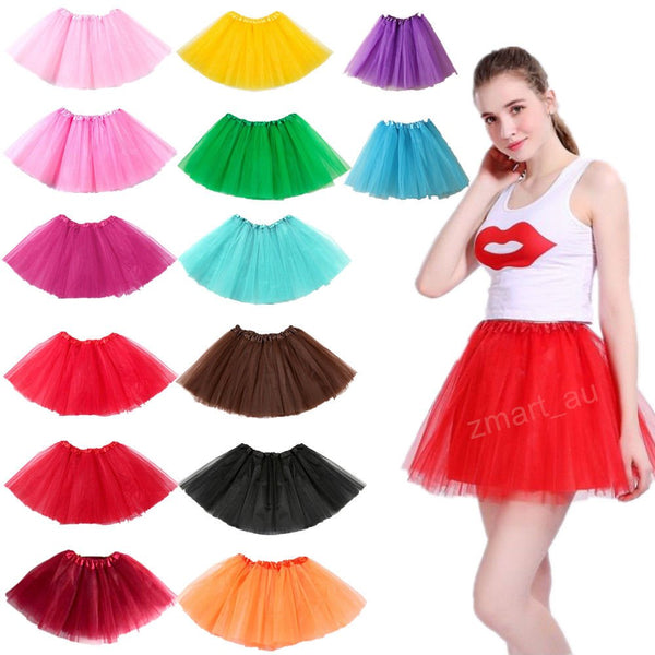 New Adults Tulle Tutu Skirt Dressup Party Costume Ballet Womens Girls Dance Wear Navy Dress Up Costumes