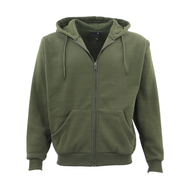 Adult Unisex Zip Plain Fleece Hoodie Hooded Jacket Mens Sweatshirt Jumper Xs 8Xl Olive 2Xl Coats Jackets & Vests