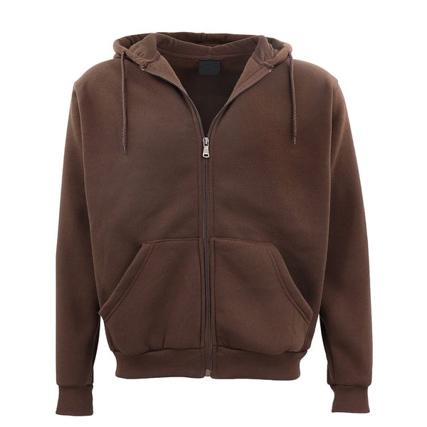Adult Unisex Zip Plain Fleece Hoodie Hooded Jacket Mens Sweatshirt Jumper Xs 8Xl Brown 2Xl Coats Jackets & Vests