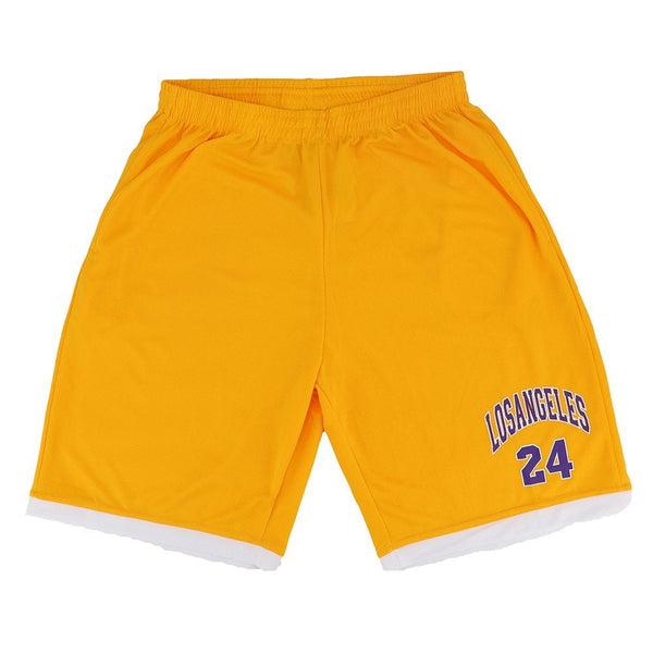 Men's Basketball Sports Shorts Gym Jogging Swim Board Boxing Sweat Casual Pants Yellow Los Angeles 24 Placeholder