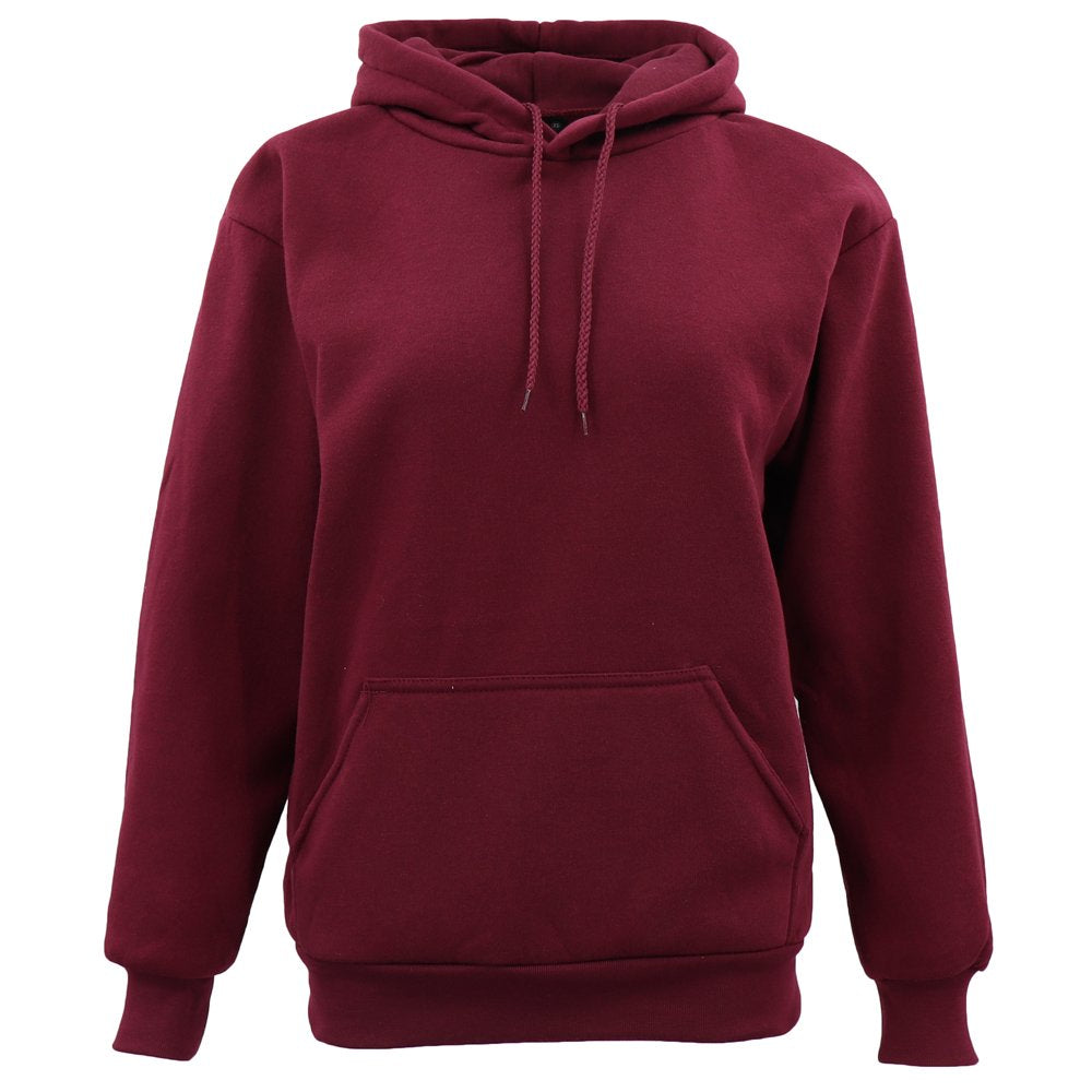 Adult Unisex Men's Basic Plain Hoodie Pullover Sweater Sweatshirt Jumper Xs 8Xl Burgundy Hoodies & Sweatshirts