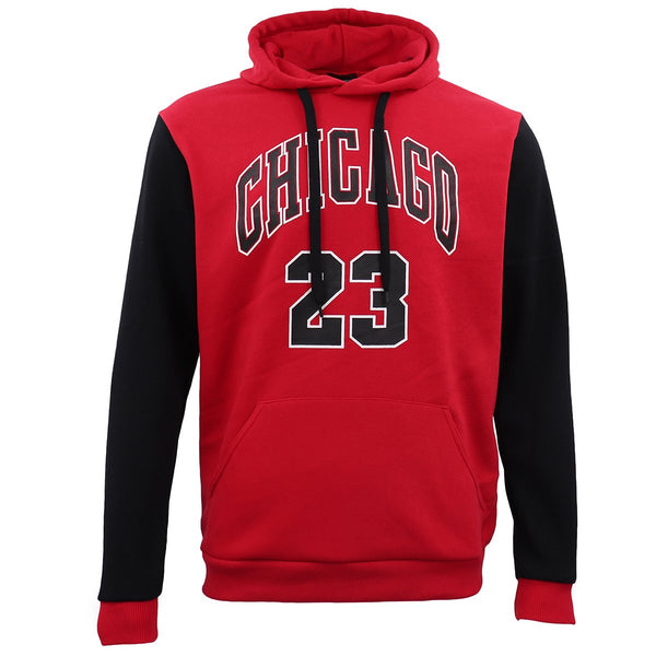 Mens Fleece Pullover Hoodie Jacket Chicago Bulls 23 Michael Jordan Sweat Shirt Red Jumpers