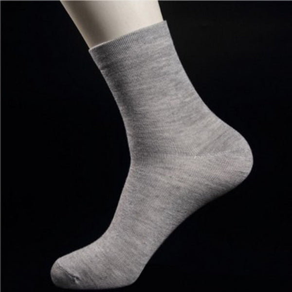 10 Pairs Men's Women's Cotton Breathable Crew Length Work Business Cushion Dark Grey Socks
