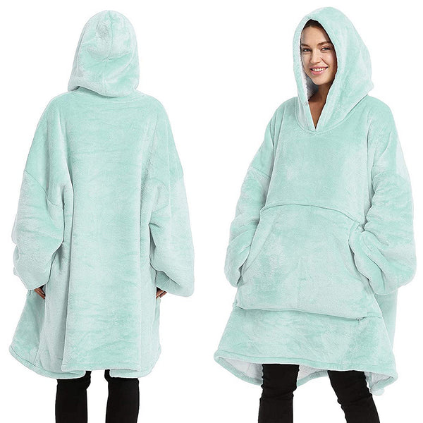 Oversized Soft Pullover Plain Hoodie Warm Fleece Blanket Plush Winter Sweatshirt Adult Hoodie Robes