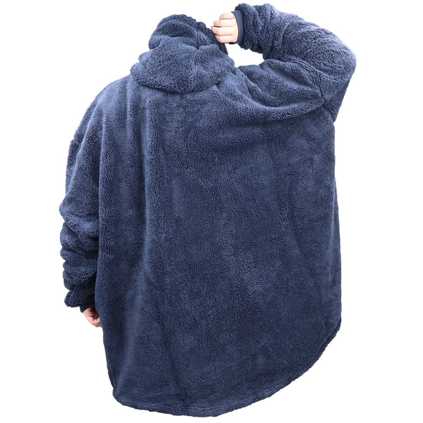 Oversized Soft Pullover Plain Hoodie Warm Fleece Blanket Plush Winter Sweatshirt Adult Hoodie Robes