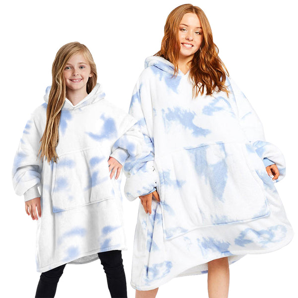 Oversized Soft Pullover Plain Hoodie Warm Fleece Blanket Plush Winter Sweatshirt Adult Blankets & Throws