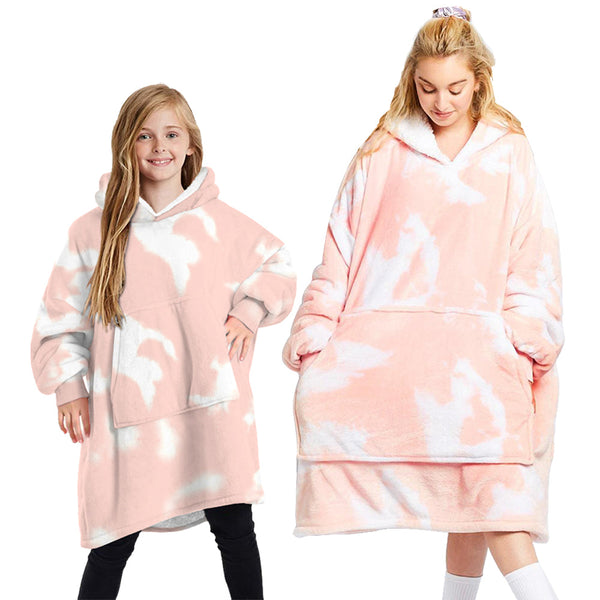 Oversized Soft Pullover Plain Hoodie Warm Fleece Blanket Plush Winter Sweatshirt Adult Blankets & Throws