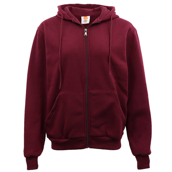 Adult Unisex Zip Plain Fleece Hoodie Hooded Jacket Mens Sweatshirt Jumper Xs 8Xl Burgundy 2Xl Coats Jackets & Vests