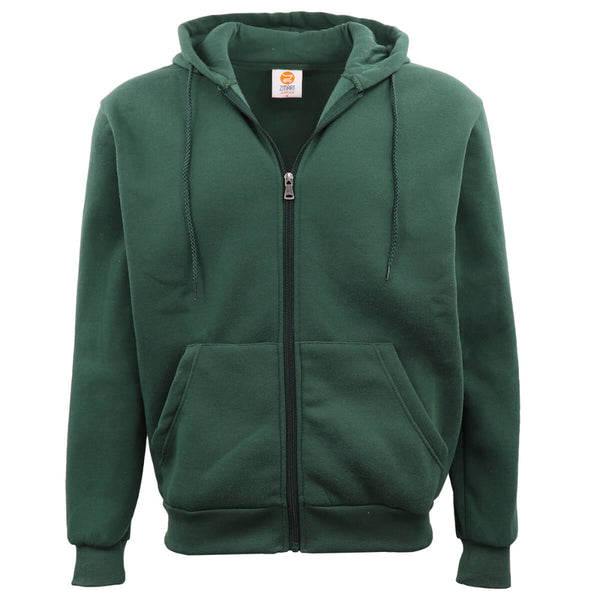 Adult Unisex Zip Plain Fleece Hoodie Hooded Jacket Mens Sweatshirt Jumper Xs 8Xl Dark Green 2Xl Coats Jackets & Vests