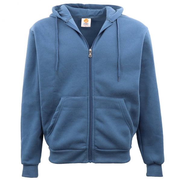Adult Unisex Zip Plain Fleece Hoodie Hooded Jacket Mens Sweatshirt Jumper Xs 8Xl Dusty Blue Coats Jackets & Vests