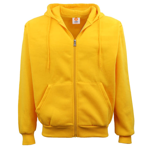 Adult Unisex Zip Plain Fleece Hoodie Hooded Jacket Mens Sweatshirt Jumper Xs 8Xl Yellow 3Xl Hoodies & Sweatshirts