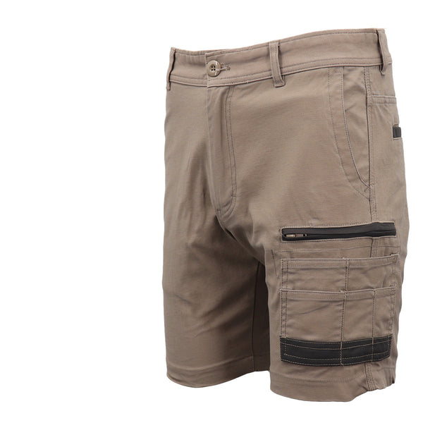 Mens Cargo Cotton Drill Work Shorts Upf 50+ 13 Pockets Tradies Workwear Trousers Khaki 34 Pants