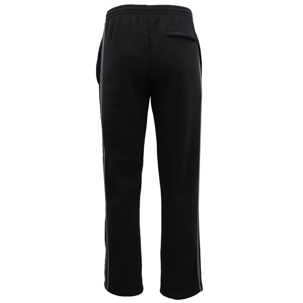 Men's Fleece Track With Zip Pocket Black Grey Stripes Pants