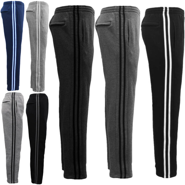 Men's Fleece Casual Sports Track W Zip Pocket Striped Sweat Trousers 6Xl Charcoal Black Stripes 3Xl Pants