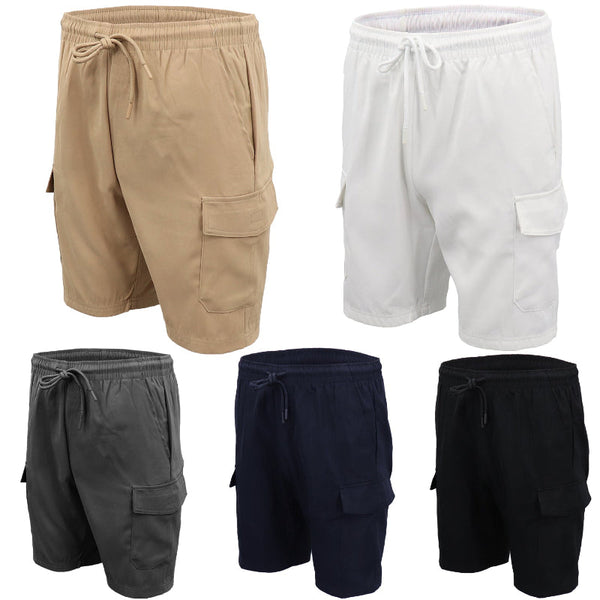 Men's Cargo Shorts 4 Pockets Cascual Work Trousers Active Pants Elastic Waist White 3Xl Placeholder