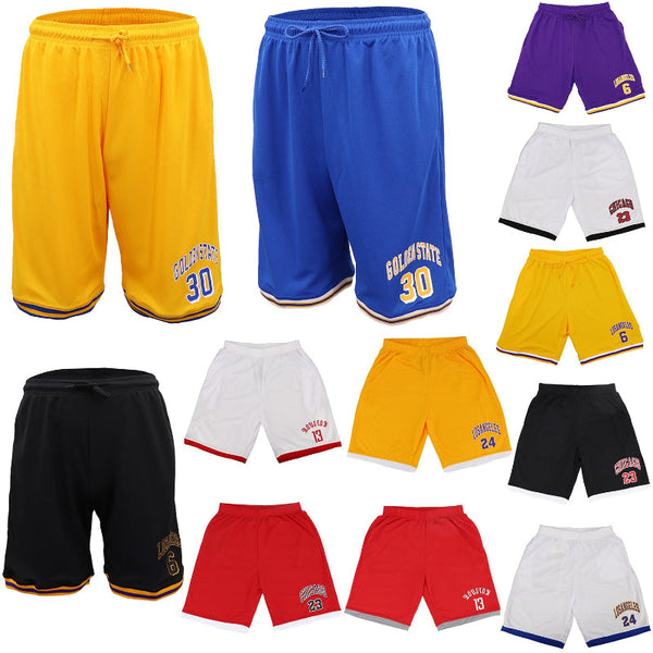 Men's Basketball Sports Shorts Gym Jogging Swim Board Boxing Sweat Casual Pants Yellow Los Angeles 6 Placeholder